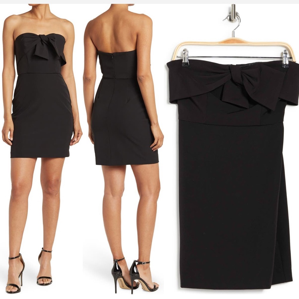 Sam Edelman Strapless Bow Mini Dress Black Size 6